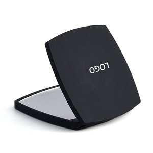 Brand Name Embossed Logo High End Dual Sided Black Folding Custom Logo Personalized <b>Square</b> Travel Pocket <b>Mirror</b> - Product Image 6