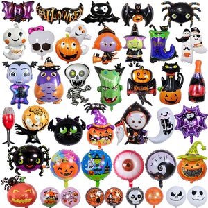 Vente en gros de décorations pour <span class=keywords><strong>le</strong></span> festival des fantômes d'Halloween Ballon en aluminium mat avec chauve-souris citrouille pour arrangements de ballons - Product Image 1