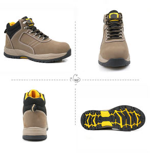 OEM S3 Nuevos zapatos de seguridad con punta de acero para hombres de cuero en línea Botas de trabajo para hombres Botas DE SEGURIDAD marrones para la construcción Calzado de seguridad - Product Image 2