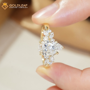 Goldleaf 10K Gold 2 3 4 Carat D VS1 Pear Shape Diamond Fancy Ring for Wedding, <b>Gift</b>, <b>Memorial</b>, Daily Wear - Product Image 3