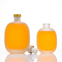 Bouteilles en verre givré rondes vides de haute qualité de 100 ml, 250 ml, 500 ml pour jus, vin et autres boissons, idéales pour l'emballage de vin de fruits