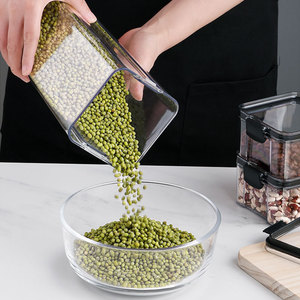 Kitchen <b>Storage</b> Jar Rectangle Clip-On Lid Airtight Moisture Proof Food Container <b>Drawer</b> Organizer - Product Image 3