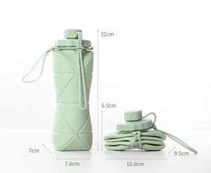 Tasse à eau portable en silicone pour le sport et les voyages en plein air, résistante aux hautes températures, de qualité alimentaire, pliable et télescopique, très vendue - Product Image 6