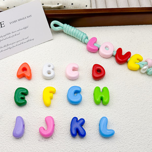 Acrylic <b>Large</b> Hole Letter <b>Beads</b> Chubby Alphabet Loose Spacer <b>Beads</b> DIY Keychains Jewelry Making Supplies Wholesale Bulk - Product Image 4