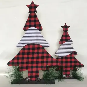 Árbol de madera de Navidad, modelo de árbol feliz, Decoración de mesa de vacaciones