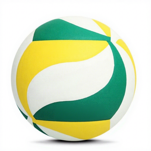 Ballon de volley-ball taille 5 vert jaune blanc tourbillon, prix usine, doux au toucher, pour entraînement, extérieur, intérieur, plage, match, qualité supérieure, emballage inclus - Product Image 1