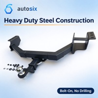 AUTOSIX Crochet de remorquage arrière pour Toyota Fortuner 2016+ Acier robuste 6 trous de fixation Électroplaqué Revêtement en poudre 50 lb