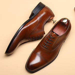 Chaussures habillées pour hommes en cuir véritable, à bout pointu, à lacets, antidérapantes, respirantes, légères, formelles, pour le bureau, les mariages, fabriquées à la main - Product Image 4