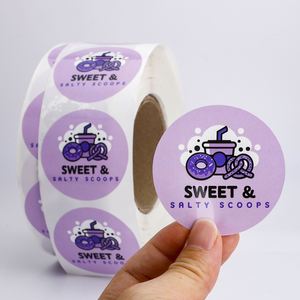 Etiquetas de Papel Autoadhesivas Resistentes al Agua y al Aceite, Ecológicas, en Rollo de 3 Núcleos, con Fuerte Adhesión, para Empaquetado Digital, Marca Sweet Salty Scoops - Product Image 2