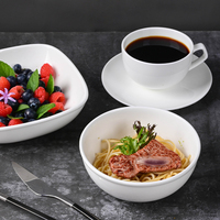 PITO Factory fabrique des ensembles d'assiettes en porcelaine blanche de Chine avec logo personnalisé, vaisselle personnalisée pour hôtel et restaurant, matériau céramique.