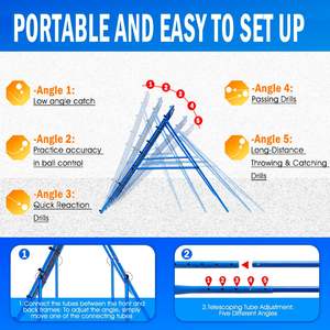 調整可能な多角度ラクロスリバウンドネット、様々なボールスポーツのトレーニング機器として屋内外で使用可能 - Product Image 2