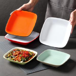 Square <b>Melamine</b> <b>Plates</b> For Restaurants And Hotels Serving Dishes Party Use Solid Color Design - Product Image 1