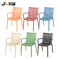 Chaise de restaurant d'extérieur empilable en aluminium, style nordique, pour café et jardin, mobilier de jardin en métal et aluminium