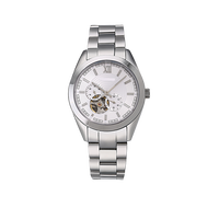 Montre-bracelet mécanique de style vintage pour homme, bracelet en acier inoxydable, étanche, décontractée, pour affaires, cadran squelette, automatique