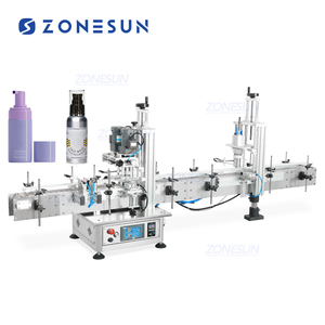 ZONESUN ZS-XG1870DV automatique cosmétiques Lotion de Toner pour la peau bouchons de bouteille de pulvérisation ronds vissage capsulage couverture extérieure pressage Machine - Product Image 1