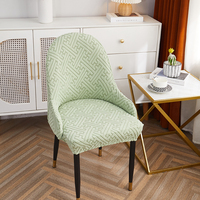 Housses de chaise élastiques en velours vert menthe, amovibles, unies, pour fauteuils de salon - Style moderne, utilisables quatre saisons