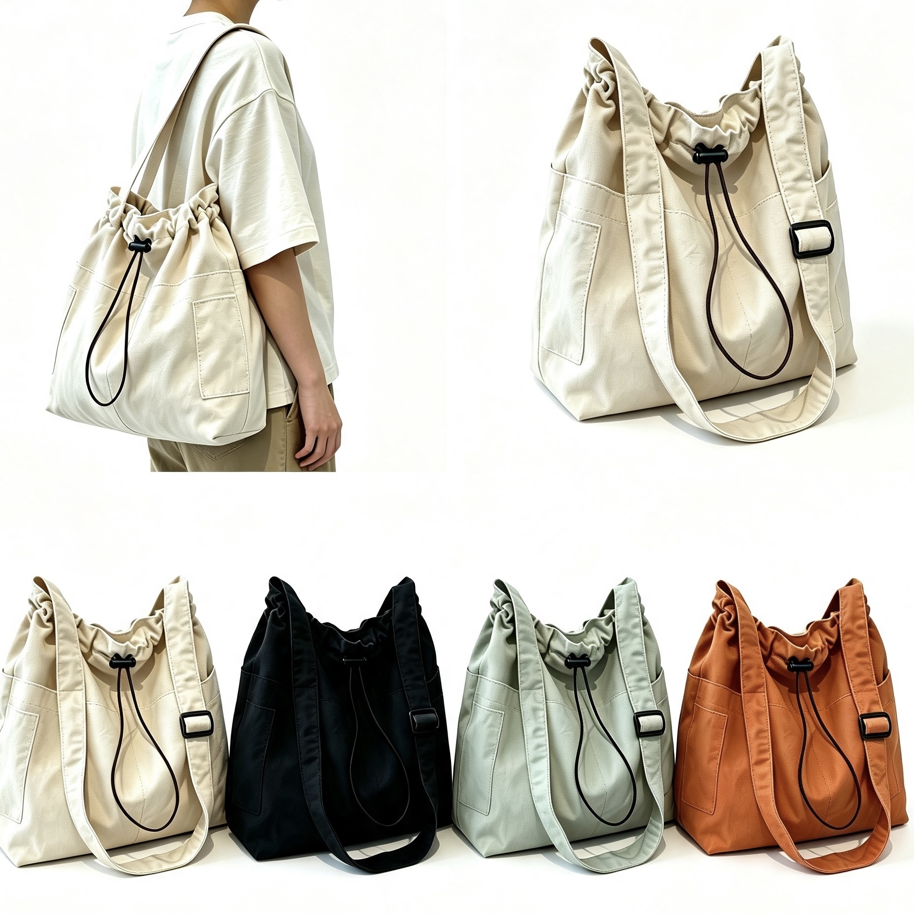 Waterproof Nylon Drawstring Bag with Single Strap