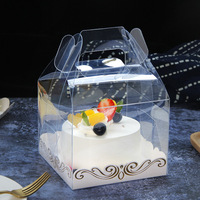Boîte à gâteau transparente en plastique, sans colle, à assembler, pour petits gâteaux
