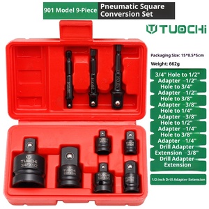 Adaptateur de douille de pistolet à air <span class=keywords><strong>pneumatique</strong></span> robuste réducteur carré à rond adaptateur grand à petit OEM acier au chrome molybdène pour voiture - Product Image 6
