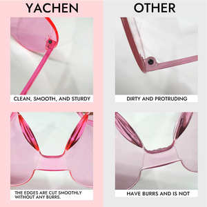 YACHEN yıldız şekilli çerçevesiz güneş gözlüğü şeffaf şeker renk gözlük düzensiz tek parça eğlenceli parti Eyewears - Product Image 4
