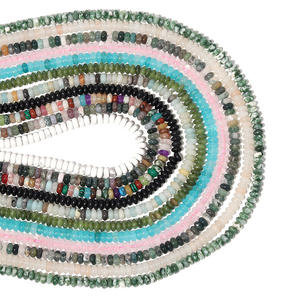 2*4mm pallina di pietra di abaco naturale Howlite cristallo aventurina nera agata ruota Rondelle perle di pietre sciolte fai da te creazione di gioielli - Product Image 2