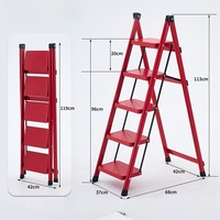 Échelle multifonctionnelle avec pieds en caoutchouc, échelle à marches pour la cuisine, échelle à marches en acier léger, disponible en OEM/ODM