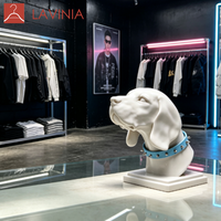 Tête de mannequin pour chien en fibre de verre Lavinia, sculpture de buste moderne, statue de présentation sur table pour la décoration de vitrine de magasin d'animaux