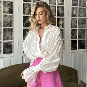 Blusa Ligera de Viscosa y Poliéster con Manga Campana Larga, Transpirable, Informal, para <span class=keywords><strong>Oficina</strong></span>, para <span class=keywords><strong>Mujer</strong></span> - Product Image 4