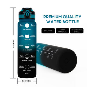 BPA Free 1000ML Sport palestra bottiglie d'<span class=keywords><strong>acqua</strong></span> di plastica 1 litro Fitness bere Sport tritano bottiglia con indicatore di <span class=keywords><strong>tempo</strong></span> - Product Image 6
