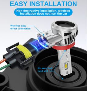 Phare antibrouillard à LED pour voiture H8 H11 LED Mini Taille 12V 6000K blanc Plug and Play Remplacer l'ampoule halogène H7 9005 9012 Hb3 - Product Image 6