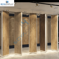 Présentoir de sol en métal robuste pour échantillons de carreaux de parquet en bois étagères réglables support de salle d'exposition