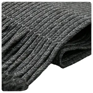 手工地毯欧式辫子纹理-C蓬松柔软羊毛地毯，带流苏流苏条纹，用于家居装饰