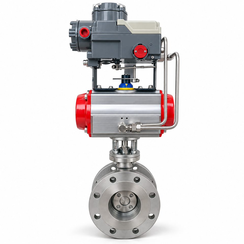 1/2"- 6" Stainless Steel Flanged v Port Ball Valve Pneumatic Segment ...