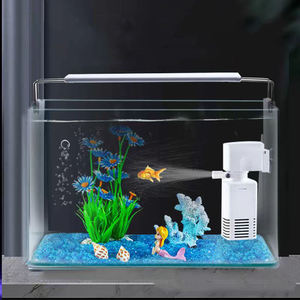 Petit aquarium pour poissons rouges, <span class=keywords><strong>bocal</strong></span> rectangulaire en verre transparent, pour la maison, le salon, la cuisine, l'extérieur, éclairage à économie d'énergie et oxygénation - Product Image 3