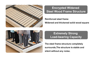 <span class=keywords><strong>Lit</strong></span> king size moderne <span class=keywords><strong>de</strong></span> luxe avec cadre en acier <span class=keywords><strong>et</strong></span> bois <span class=keywords><strong>et</strong></span> tête <span class=keywords><strong>de</strong></span> <span class=keywords><strong>lit</strong></span> rembourrée en tissu givré - Product Image 3