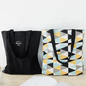 Sac fourre-tout en coton réutilisable et écologique, double face, avec motif de lettres personnalisé, sac à bandoulière en toile - Product Image 5