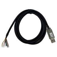 Kabel USB FTDI TTL-232RG-VSW3V3-WE Berkualitas Tinggi dengan Pelindung Anyaman dan Jaket PVC 3.3V/50mA untuk Penggunaan Pemindai Barcode, Kamera, dan Printer