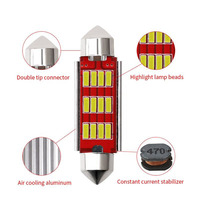 12V voiture C5w Led ampoule intérieur lampe de lecture 31mm 36mm 39mm 41mm feston 4014 Led Canbus sans erreur dôme lumière