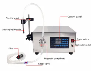 Tabletop magnetic pump filling machine with corrosion resistant pump from 5mLto 5000ml filling machine