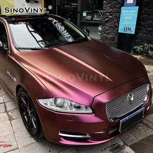 SINOVINYL Siêu Không Khí Kênh Matte Tắc Kè Hoa Màu Xanh Đậm Để Tím Xe Cơ Thể Gói Tự Động Vinyl Phim