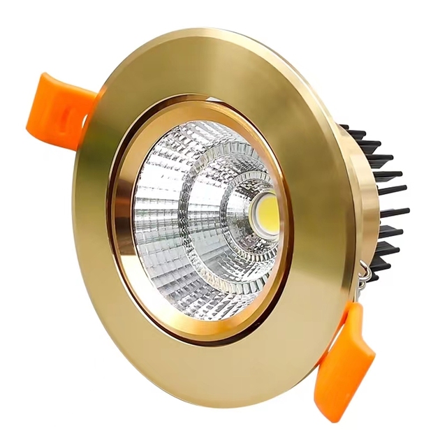 30W Commercial Adjustable LED COB Downlight Gold Round Ceiling Spotlight Recessed Ceiling Light Housing Downlight Fixture