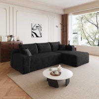 Cloud Ecksofa L-Form Chaiselongue Plüsch-Cord Modulares Konvertierbares Tiefsitz-Sofa 107 Zoll Schlafsofa Ohne Montage Wohnzimmer OEM
