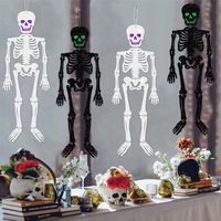 Décorations de fête d'Halloween transfrontalières : Ornements suspendus squelettes en papier scintillant pour la fête des fantômes et la maison hantée
