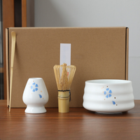 Ensemble de matcha en céramique exquis, logo personnalisé, ensemble d'outils à matcha 4 pièces, ensemble de thé directement de l'usine