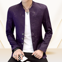 Blazer Homme Style Chinois Coupe Ajustée, Créateur, Grandes Tailles, Blazer Tendance Homme, Veste de Costume Décontractée pour Chanteur