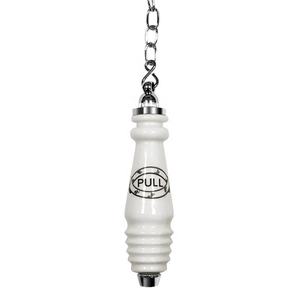 Chaîne de tirage de toilette victorienne traditionnelle en céramique chromée pour réservoir de haut niveau - Product Image 2