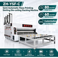 Équipement de production d'emballages industriels semi-automatique professionnel YSF-C pour usage en usine, machine de découpe et d'impression flexographique