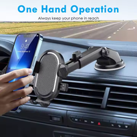 Support de téléphone universel 2-en-1 flexible pour voiture - Fixation réglable pour grille d'aération et tableau de bord avec ventouse puissante (anti-tremblement, rotation à 360°)