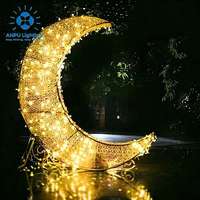 Lumière extérieure moderne de 2m en forme de croissant de lune pour les décorations du centre commercial du Ramadan Éclairage de vacances élégant