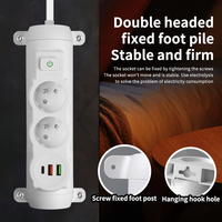 Multiprise murale B2703 avec support à vis, trou de suspension rotatif, prises multiples, type-C, double USB, charge rapide
